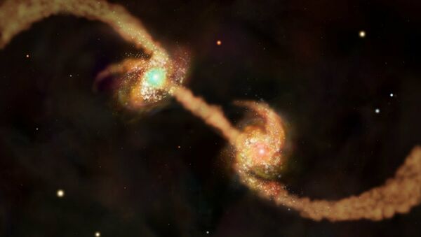 Merging Galaxies, each with Super massive black holes in the center,  in Chandra Deep Field-North - Sputnik International