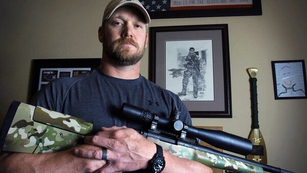 In this April 6, 2012, photo, former Navy SEAL and author of the book American Sniper poses in Midlothian, Texas. A Texas sheriff has told local newspapers that Chris Kyle has been fatally shot along with another man on a gun range, Saturday, Feb. 2, 2013 - Sputnik International