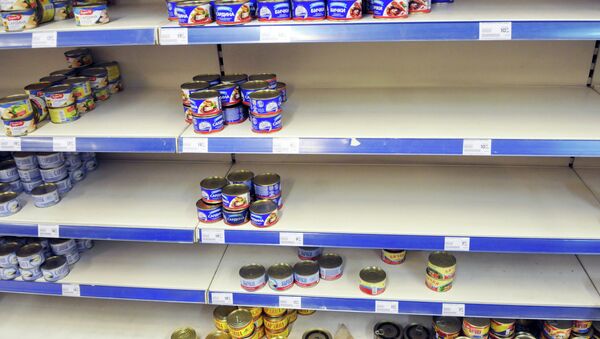 Shelves at a grocery store in Lviv. - Sputnik International