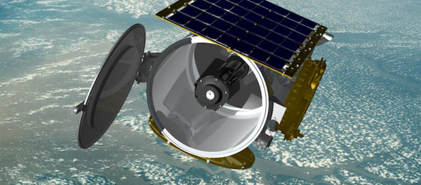 Concept art of a Raytheon small satellite in orbit - Sputnik International