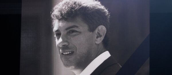 A portrait of the late Boris Nemtsov at a plenary meeting hall of the international business and exhibition center. Sibir. Participants in the third day of the 12th Krasnoyarsk Economic Forum commemorate the memory of the late politician Boris Nemtsov with a minute of silence before the session.12th Krasnoyarsk Economic Forum. Day Three - Sputnik International