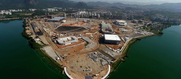 An aerial view of the Rio 2016 Olympic Park construction site in Rio de Janeiro An aerial view of the Rio 2016 Olympic Park construction site in Rio de Janeiro - Sputnik International
