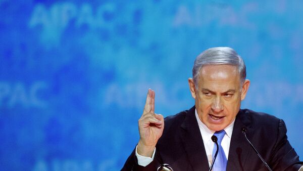 Israeli Prime Minister Benjamin Netanyahu gestures while addressing the 2015 American Israel Public Affairs Committee (AIPAC) Policy Conference in Washington - Sputnik International