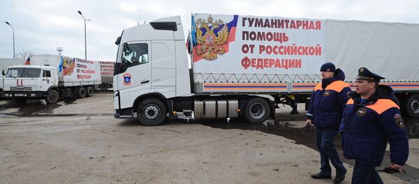 Seventeenth humanitarian convoy for southeastern Ukraine being formed in Rostov Region Seventeenth humanitarian convoy for southeastern Ukraine being formed in Rostov Region - Sputnik International
