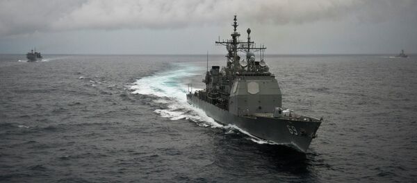Marine Group Two is comprised of six ships - Vicksburg, Fredericton, Turgutreis, Spessart, Aliseo, and Regina Maria. Above: USS Vicksburg. - Sputnik International