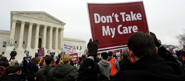 Demonstrators in favor of Obamacare gather at the Supreme Court building in Washington March 4, 2015 - Sputnik International