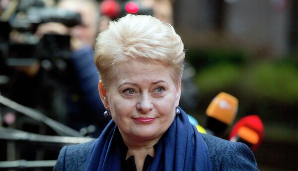 Lithuanian President Dalia Grybauskaite arrives for an EU summit in Brussels Lithuanian President Dalia Grybauskaite arrives for an EU summit in Brussels - Sputnik International
