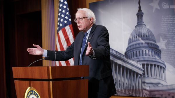 Sen. Bernie Sanders, I-Vt. gestures during a news conference on Capitol Hill in Washington, Friday, Jan. 16, 2015 - Sputnik International