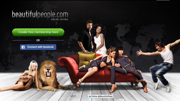 Screenshot of beautifulpeople.com's welcome page - Sputnik International