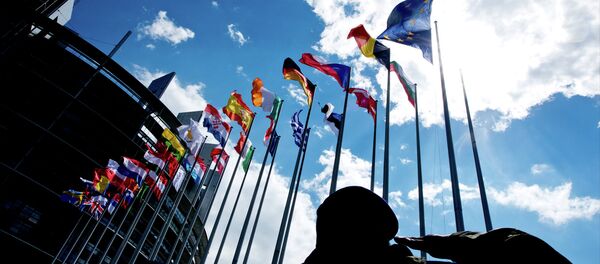 The EU flags in Strasbourg The EU flags in Strasbourg - Sputnik International