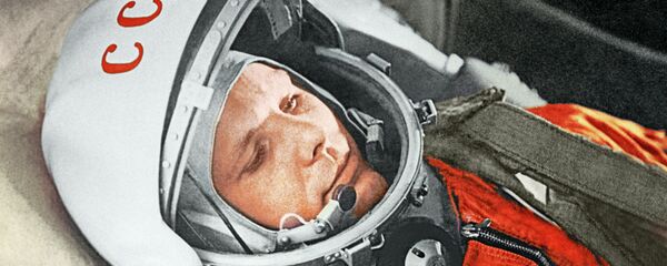 Yuri Gagarin before a space flight aboard the Vostok spacecraft. April 12, 1961 Yuri Gagarin before a space flight aboard the Vostok spacecraft. April 12, 1961 - Sputnik International