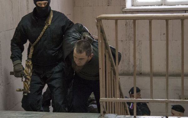 Suspects in the murder of politician Boris Nemtsov at Moscow's Basmanny Court. - Sputnik International