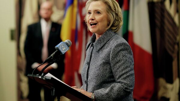 Hillary Rodham Clinton answers questions at a news conference at the United Nations. Hillary Rodham Clinton answers questions at a news conference at the United Nations. - Sputnik International