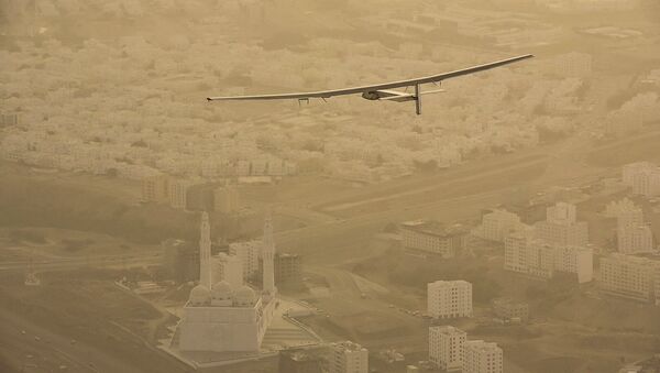 Solar Impulse 2, the world's first airplane flying on solar energy, is pictured en route to Ahmedabad - Sputnik International