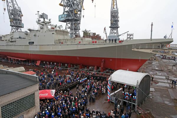 Launch of guard ship 'Admiral Essen' in Kaliningrad Launch of guard ship 'Admiral Essen' in Kaliningrad - Sputnik International