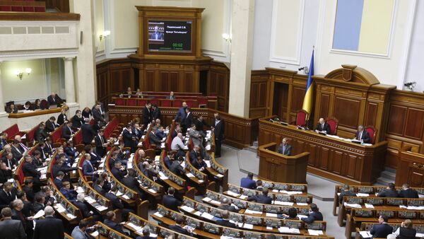 Members of the Ukrainian parliament attend a session dedicated to a vote on the creation of a new National Guard force, in Kiev, on March 13, 2014 - Sputnik International