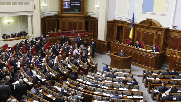 Members of the Ukrainian parliament attend a session dedicated to a vote on the creation of a new National Guard force, in Kiev, on March 13, 2014 - Sputnik International