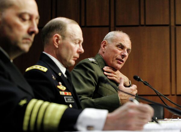 General John F. Kelly, right, speaks before the Senate Armed Services Committee. General John F. Kelly, right, speaks before the Senate Armed Services Committee. - Sputnik International