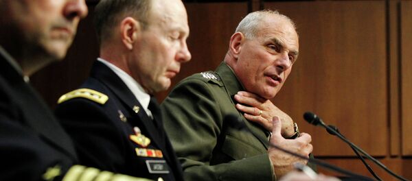 General John F. Kelly, right, speaks before the Senate Armed Services Committee. - Sputnik International