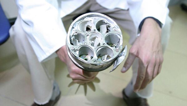 Tail section of a cluster bomb purportedly found in Misrata, Libya. (File) - Sputnik International