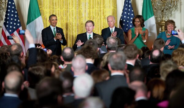 Irish Prime Minister Enda Kenny speaks during a St. Patrick’s Day reception. Irish Prime Minister Enda Kenny speaks during a St. Patrick’s Day reception. - Sputnik International