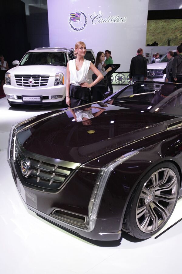The Cadillac luxury class area at the Moscow International Automobile Salon 2012 at the Crocus Expo Exhibition Center The Cadillac luxury class area at the Moscow International Automobile Salon 2012 at the Crocus Expo Exhibition Center - Sputnik International