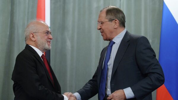 Russian Foreign Minister Sergei Lavrov meets with his Iraqi counterpart Ibrahim al-Jaafar - Sputnik International