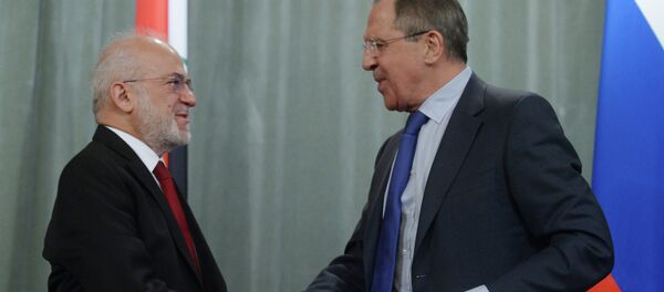 Russian Foreign Minister Sergei Lavrov meets with his Iraqi counterpart Ibrahim al-Jaafar Russian Foreign Minister Sergei Lavrov meets with his Iraqi counterpart Ibrahim al-Jaafar - Sputnik International