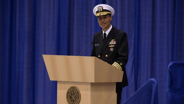 Incoming commander of the US Strategic Command Admiral Cecil Haney speaks during a change of command ceremony held at Offutt Air Force Base in Bellevue - Sputnik International