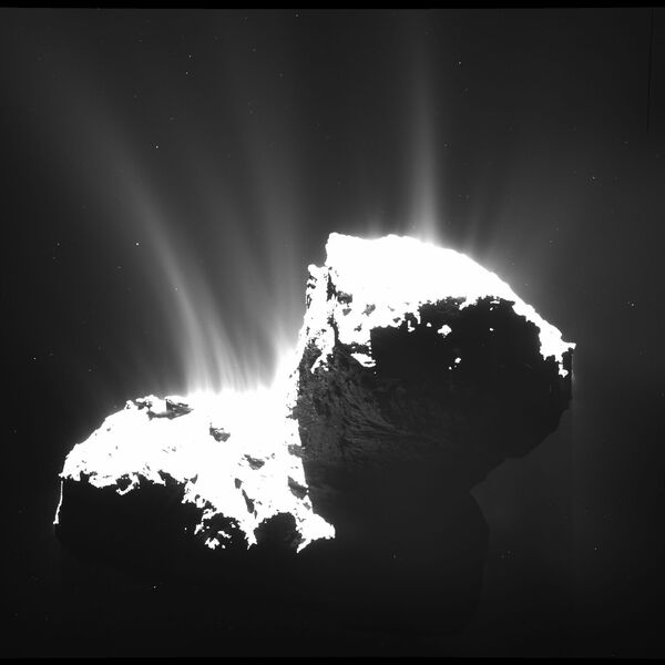 This photo of Comet 67P/Churyumov-Gerasimenko was taken by the OSIRIS wide-angle camera on the Rosetta space probe on Nov. 22, 2014. - Sputnik International