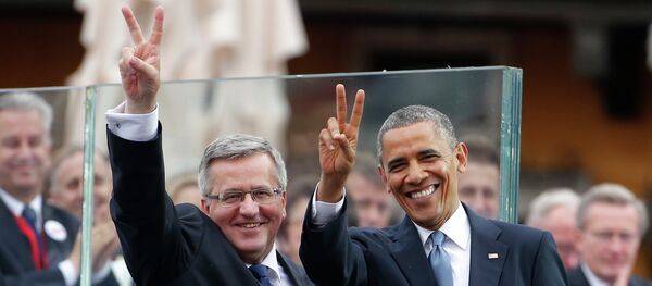US President Barack Obama, right, and Polish President Bronislaw Komorowski - Sputnik International