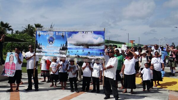 Islanders from nuclear weapons test-damaged Rongelap Atoll march - Sputnik International
