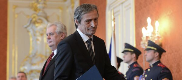 Czech Defence Martin Stropnicky from ANO party leaves after having been appointed by President Milos Zeman (C L) Czech Defence Martin Stropnicky from ANO party leaves after having been appointed by President Milos Zeman (C L) - Sputnik International