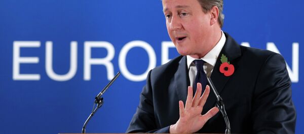 British Prime Minister David Cameron speaks during a media conference after an EU summit at the EU Council building in Brussels British Prime Minister David Cameron speaks during a media conference after an EU summit at the EU Council building in Brussels - Sputnik International