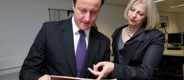 British Prime Minister David Cameron and Home Secretary Theresa May British Prime Minister David Cameron and Home Secretary Theresa May - Sputnik International