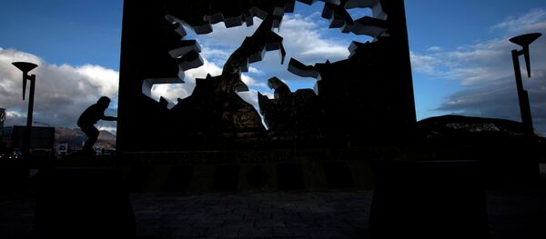 A child plays at the Malvinas Falklands war Memorial in Ushuaia, Argentina A child plays at the Malvinas Falklands war Memorial in Ushuaia, Argentina - Sputnik International