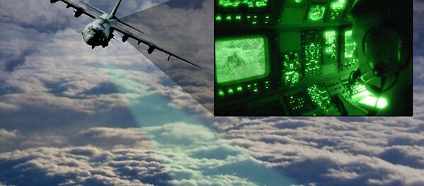 Artist's impression of a close-air-support aircraft with the Video Synthetic Aperture Radar (ViSAR) imaging the ground through a layer of clouds Artist's impression of a close-air-support aircraft with the Video Synthetic Aperture Radar (ViSAR) imaging the ground through a layer of clouds - Sputnik International