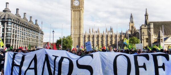 An anti-TTIP protest meeting at Parliament Square, London An anti-TTIP protest meeting at Parliament Square, London - Sputnik International