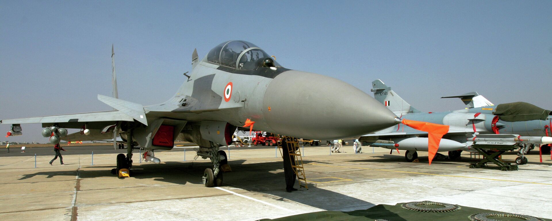 A Russian made Indian Air Force Sukhoi-30 fighter aircraft is seen on display at 'Aero India 2007' at Yelahanka air base on the outskirts of Bangalore, India. File photo - Sputnik International, 1920, 10.05.2025