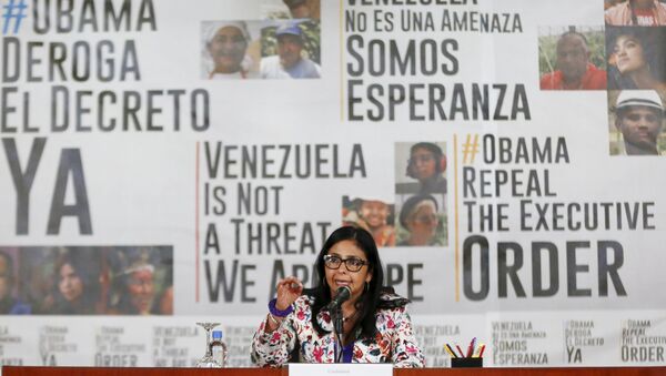 Venezuelan Foreign Minister Delcy Rodriguez speaks to the media during a news conference in Caracas March 25, 2015 - Sputnik International