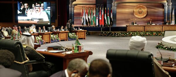Arab heads of state meet as King Hamad bin Isa Al Khalifa of Bahrain, seen on screen, speaks, in Sharm el Sheik, South Sinai, Egypt, Saturday, March 28, 2015 Arab heads of state meet as King Hamad bin Isa Al Khalifa of Bahrain, seen on screen, speaks, in Sharm el Sheik, South Sinai, Egypt, Saturday, March 28, 2015 - Sputnik International