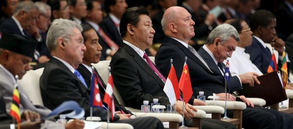 Chinese President Xi Jinping (C) attends the opening ceremony of the Boao forum, in Boao, Hainan province, March 28, 2015. Chinese President Xi Jinping (C) attends the opening ceremony of the Boao forum, in Boao, Hainan province, March 28, 2015. - Sputnik International