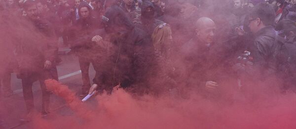 Protests erupted in Turin Saturday when anti-fascist demonstrators clashed with police in riot gear. Protests erupted in Turin Saturday when anti-fascist demonstrators clashed with police in riot gear. - Sputnik International