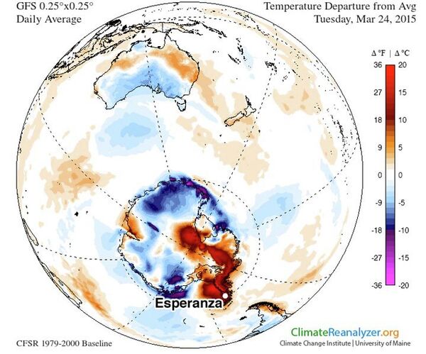 Antarctica's new highest temperature was recorded at Argentina's Esperanza Base  - Sputnik International