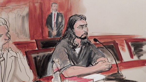 In this courtroom sketch, defendant Haroon Aswat speaks during his guilty plea sentencing in federal court, Monday, March 30, 2015, in New York - Sputnik International