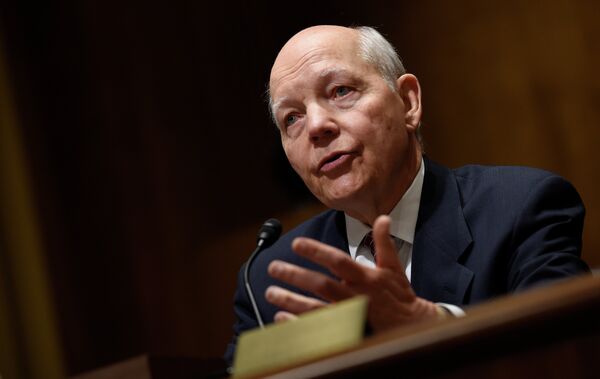 Internal Revenue Service Commissioner John Koskinen testifies on Capitol Hill in Washington, Tuesday, Feb. 3, 2015, before the Senate Finance Committee during a hearing to examine the Internal Revenue Service Operations and the President's proposed budget request for fiscal year 2016. Internal Revenue Service Commissioner John Koskinen testifies on Capitol Hill in Washington, Tuesday, Feb. 3, 2015, before the Senate Finance Committee during a hearing to examine the Internal Revenue Service Operations and the President's proposed budget request for fiscal year 2016. - Sputnik International