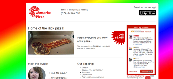 The memoriespizza.com website has either been hacked or fabricated to advertize a giant penis-shaped pizza - The Memories Pizza DICK-ZA is loaded with over 48 of hearty meat! - Sputnik International