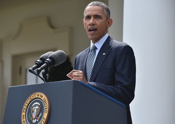 US President Bararck Obama makes a statement at the White House in Washington, DC, on April 2, 2015 after a deal was reached on Iran's nuclear program. US President Bararck Obama makes a statement at the White House in Washington, DC, on April 2, 2015 after a deal was reached on Iran's nuclear program. - Sputnik International