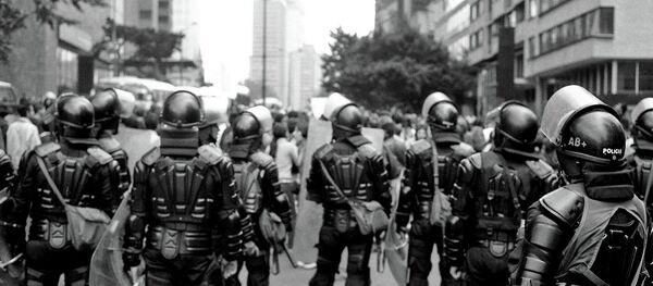 Policemen in San Bernardo, Bogota, Colombia Policemen in San Bernardo, Bogota, Colombia - Sputnik International