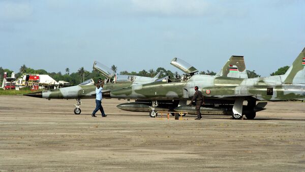 Kenyan Air Force F5 jet fighters stand at the Moi International Airport in Mombasa, Kenya - Sputnik International